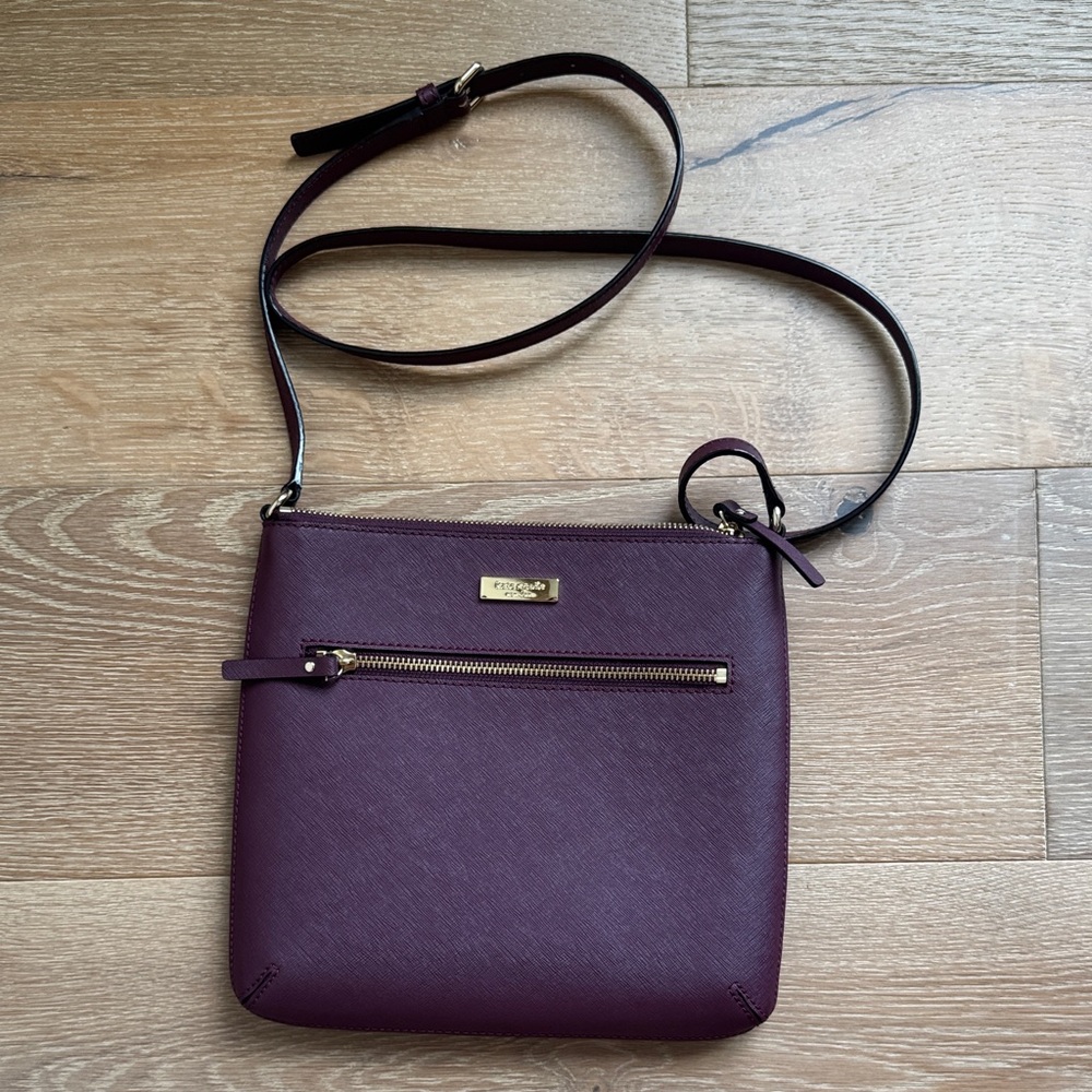 kate spade Plum Crossbody Bag with Gold Hardware